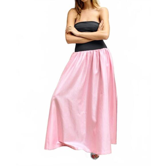 NEW CIAO LUCIA giselle taffeta maxi dress in pink